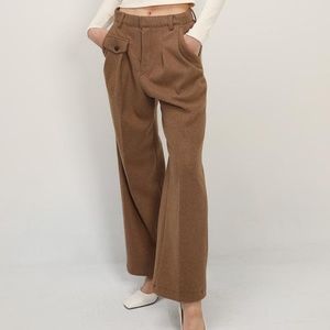 Storets Kimberly pintuck wide leg knit pants L new